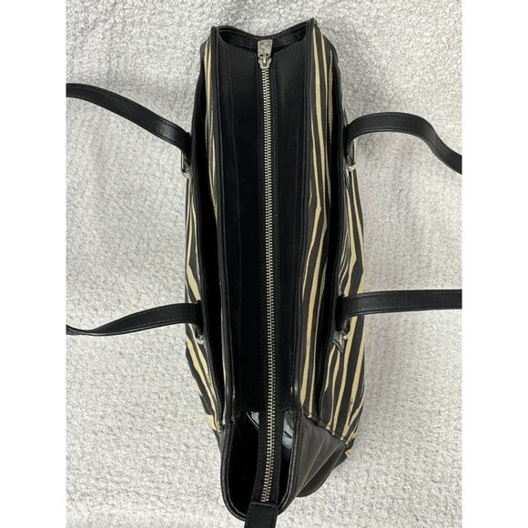 Coach Taylor Black Tan Zebra Print Canvas Satchel Purse F27009 #63833 - Picture 6 of 11